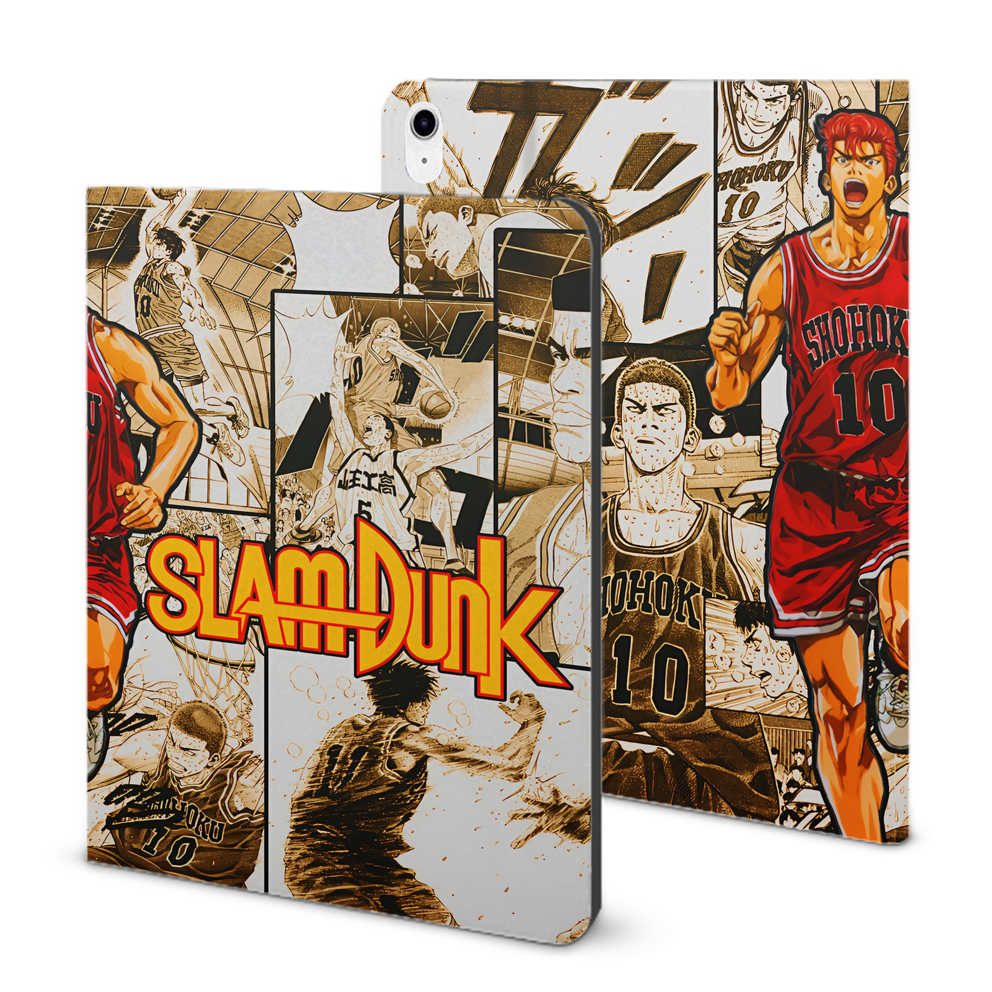 （画像用） SLAM DUNK／スラムダンク IPad ケース ブック型 PUレザー TPU 耐衝撃 軽量 薄型 ペン収納なし 全面保護 IPad 各モデル対応